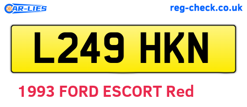 L249HKN are the vehicle registration plates.