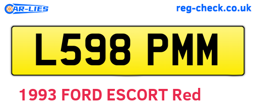 L598PMM are the vehicle registration plates.