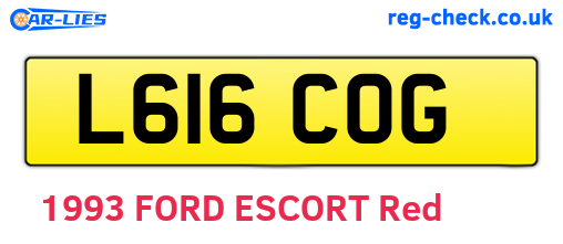 L616COG are the vehicle registration plates.