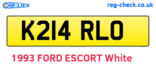 K214RLO are the vehicle registration plates.
