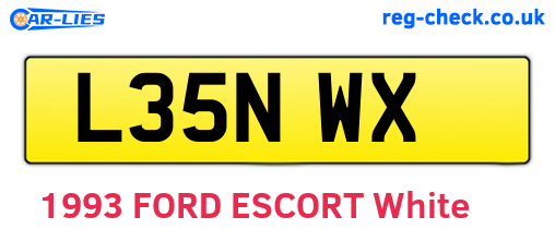 L35NWX are the vehicle registration plates.