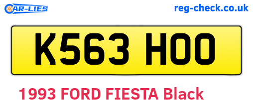 K563HOO are the vehicle registration plates.