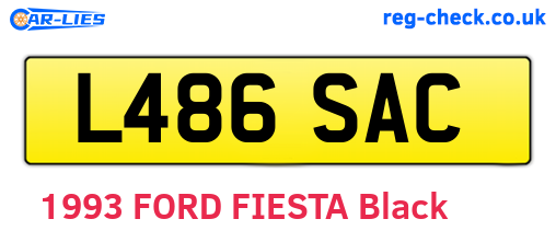L486SAC are the vehicle registration plates.