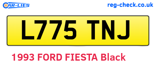 L775TNJ are the vehicle registration plates.