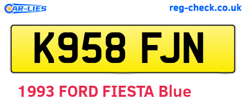 K958FJN are the vehicle registration plates.