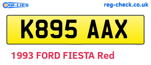 K895AAX are the vehicle registration plates.