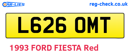 L626OMT are the vehicle registration plates.