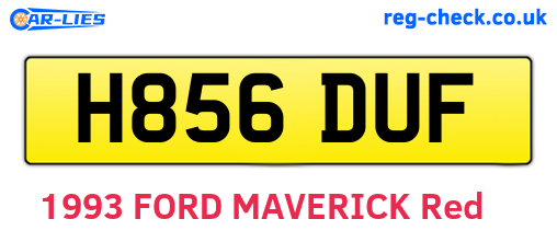 H856DUF are the vehicle registration plates.