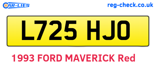 L725HJO are the vehicle registration plates.