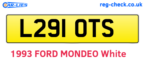 L291OTS are the vehicle registration plates.