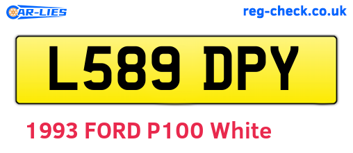 L589DPY are the vehicle registration plates.