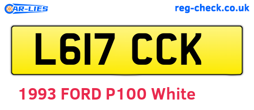 L617CCK are the vehicle registration plates.