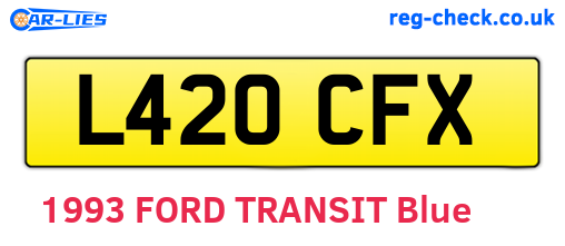 L420CFX are the vehicle registration plates.