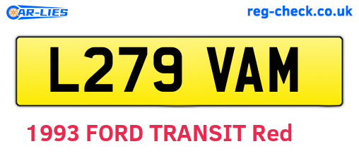 L279VAM are the vehicle registration plates.