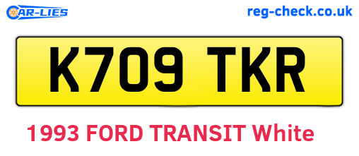 K709TKR are the vehicle registration plates.