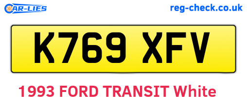 K769XFV are the vehicle registration plates.