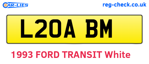 L20ABM are the vehicle registration plates.
