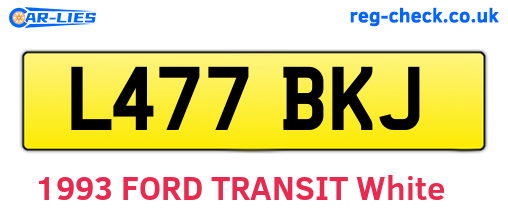 L477BKJ are the vehicle registration plates.