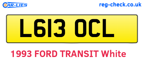 L613OCL are the vehicle registration plates.