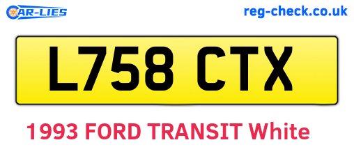 L758CTX are the vehicle registration plates.