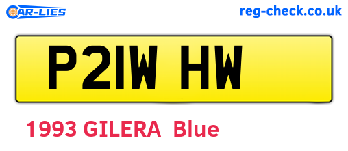 P21WHW are the vehicle registration plates.