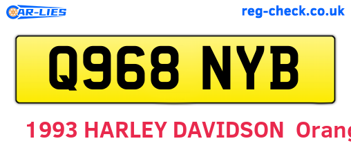 Q968NYB are the vehicle registration plates.