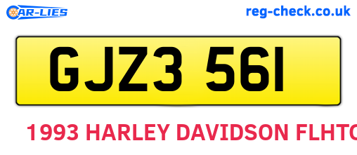 GJZ3561 are the vehicle registration plates.