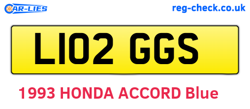 L102GGS are the vehicle registration plates.