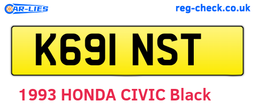 K691NST are the vehicle registration plates.