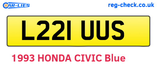 L221UUS are the vehicle registration plates.
