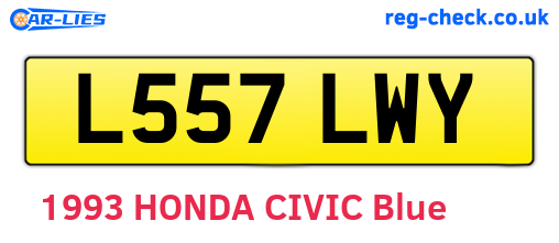 L557LWY are the vehicle registration plates.