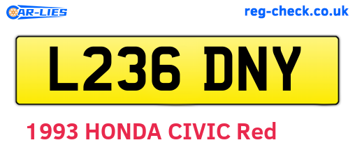 L236DNY are the vehicle registration plates.
