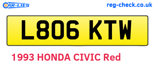 L806KTW are the vehicle registration plates.