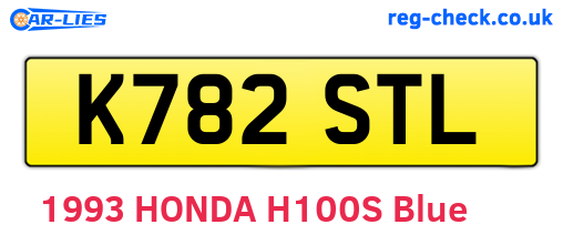 K782STL are the vehicle registration plates.
