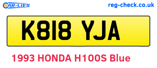 K818YJA are the vehicle registration plates.