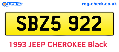 SBZ5922 are the vehicle registration plates.