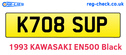 K708SUP are the vehicle registration plates.