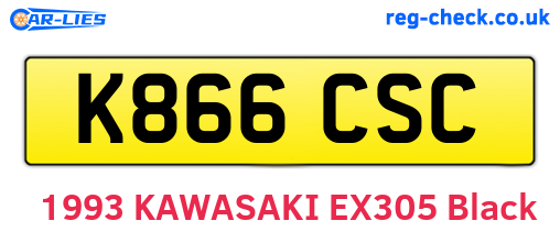 K866CSC are the vehicle registration plates.