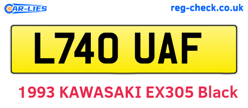 L740UAF are the vehicle registration plates.