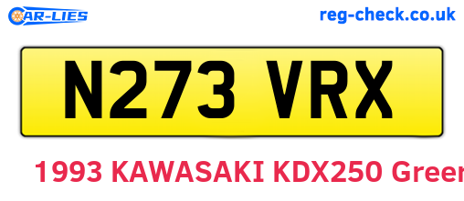 N273VRX are the vehicle registration plates.