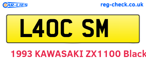L40CSM are the vehicle registration plates.
