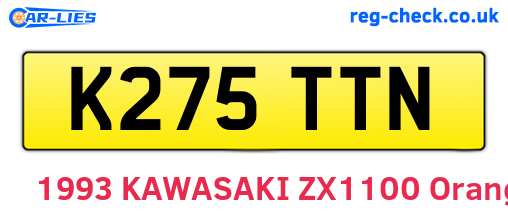 K275TTN are the vehicle registration plates.