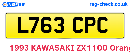 L763CPC are the vehicle registration plates.