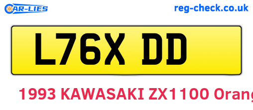 L76XDD are the vehicle registration plates.