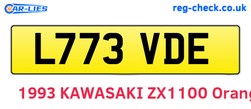 L773VDE are the vehicle registration plates.