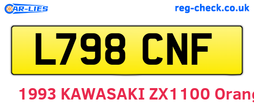 L798CNF are the vehicle registration plates.