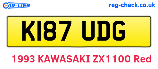 K187UDG are the vehicle registration plates.
