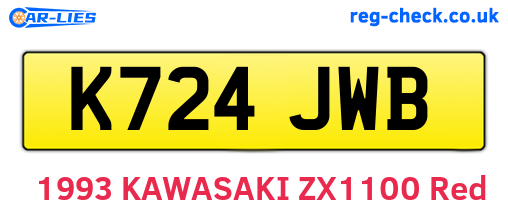 K724JWB are the vehicle registration plates.
