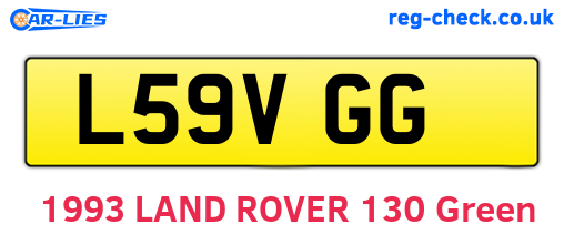 L59VGG are the vehicle registration plates.