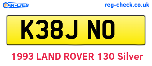 K38JNO are the vehicle registration plates.